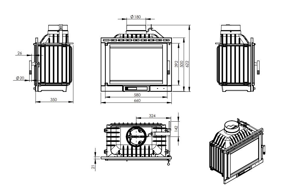 etna kamin tehnicki crtez Svijet Grijanja BiH