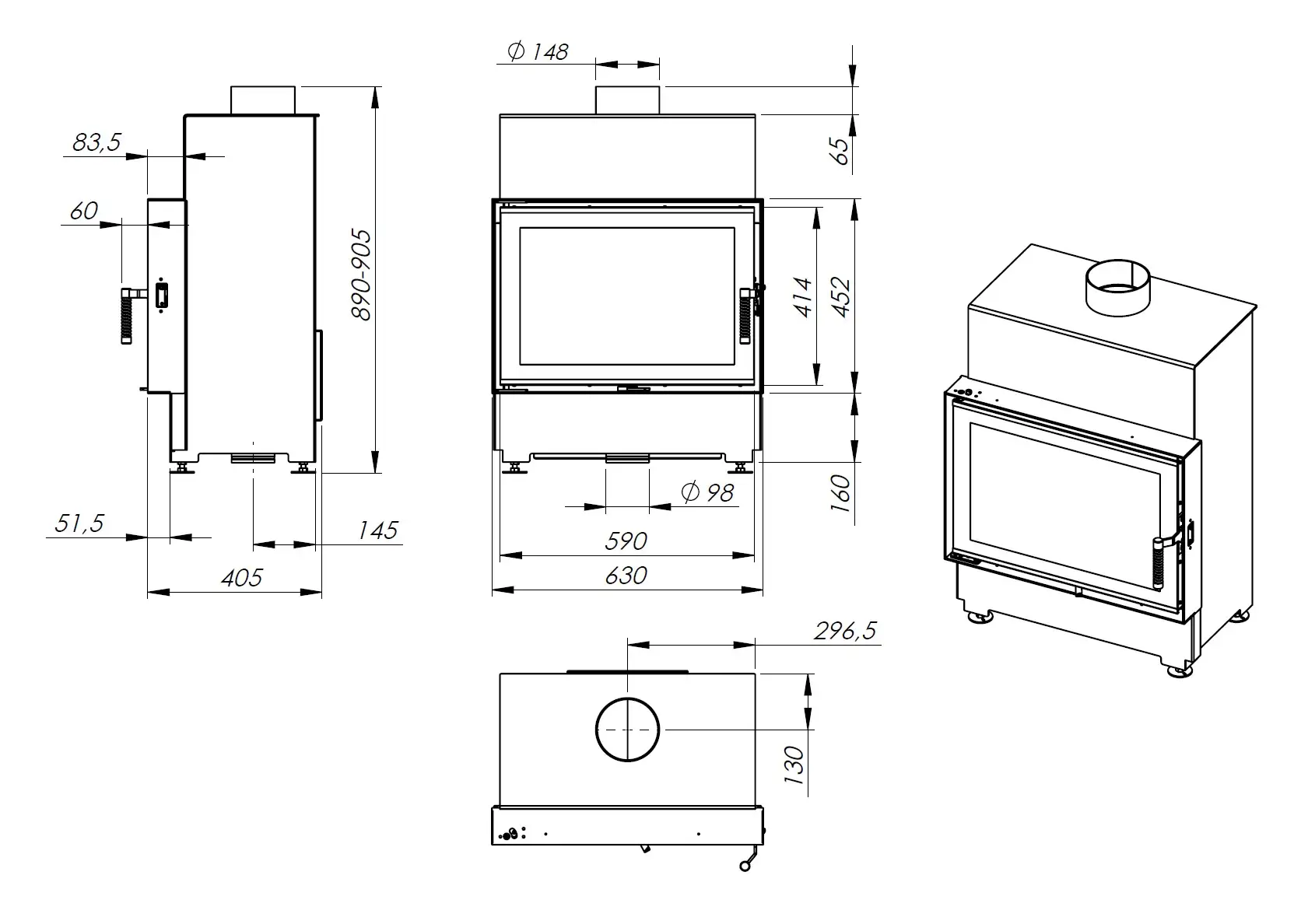 kamin na drva nordflam lb 800 dimenzije