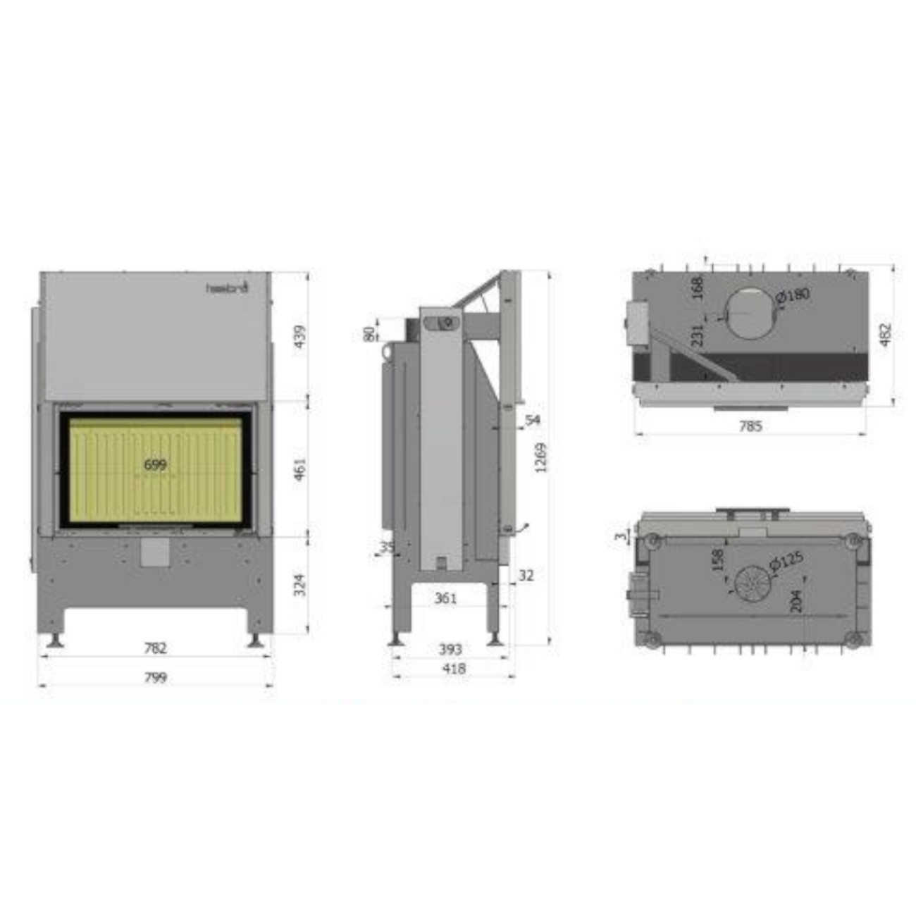 kamin na drva heatro 69 h