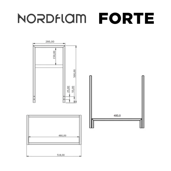 pribor za čišćenje i korpa za drva forte