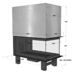 Kamin na drva trostrani - HURSAN H-PRO 120 EPI - Slika 2